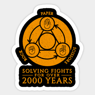 Rock Paper Scissors Solving Fights For Over 2000 Years Distressed Sticker